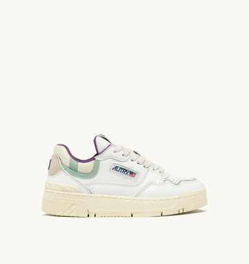 CLC Low en cuir blanc et suède Cameo Green