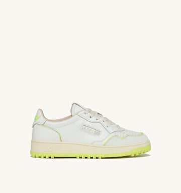Golf Low en cuir Blanc/Jaune Fluo