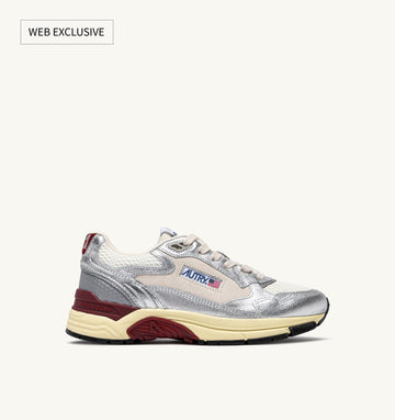 Hyperway en mesh et cuir laminé Blanc/Argent