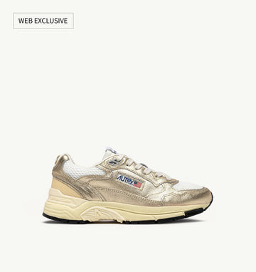 Hyperway en mesh et cuir laminé Marshmallow/Or