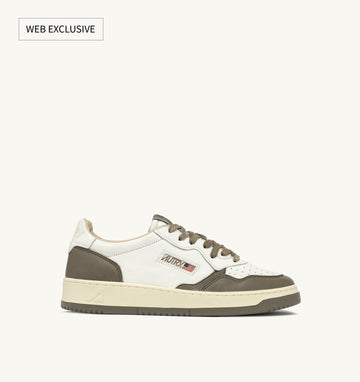 Medalist Low en cuir Blanc/Covert Green