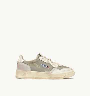 Medalist Low Super Vintage en cuir et mesh Military/Blanc